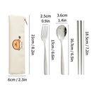 Axyaa Stainless Steel Cutlery Set with Tableware Bag and Utensil Spoon Fork Chopsticks