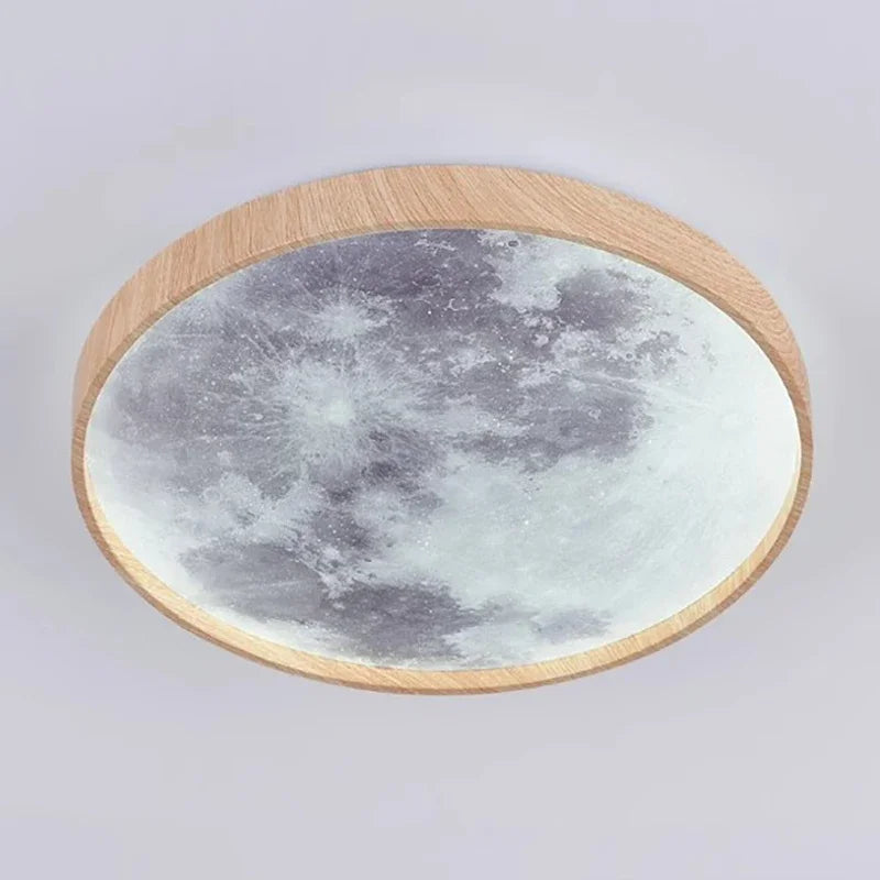 LED Moon Walnut Ceiling Light 26/34CM by Axyaa for Bedroom Living Room Home Decor