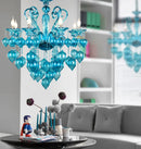 Blue Glass Bubble Chandelier by Axyaa - Modern Lighting Fixture for Living and Dining Rooms