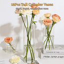 Clear Glass Cylinder Vases 12 Inch Tall for Centerpieces, Wedding Decor, or Floating Candles by Axyaa