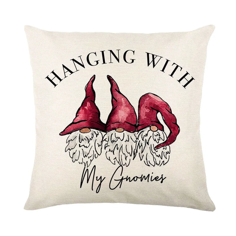 Christmas Decor Pillow Cover 18x18 in Linen Throw - Axyaa Home Decor