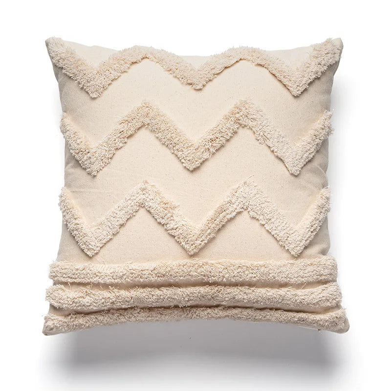 Bohemian Tufted Tassel Cushion Cover for Sofa 45x45, 30x50 - Axyaa