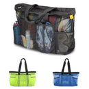 Axyaa Large Mesh Beach Tote Bag: Foldable, Spacious, Ideal for Shopping, Swimming, Camping