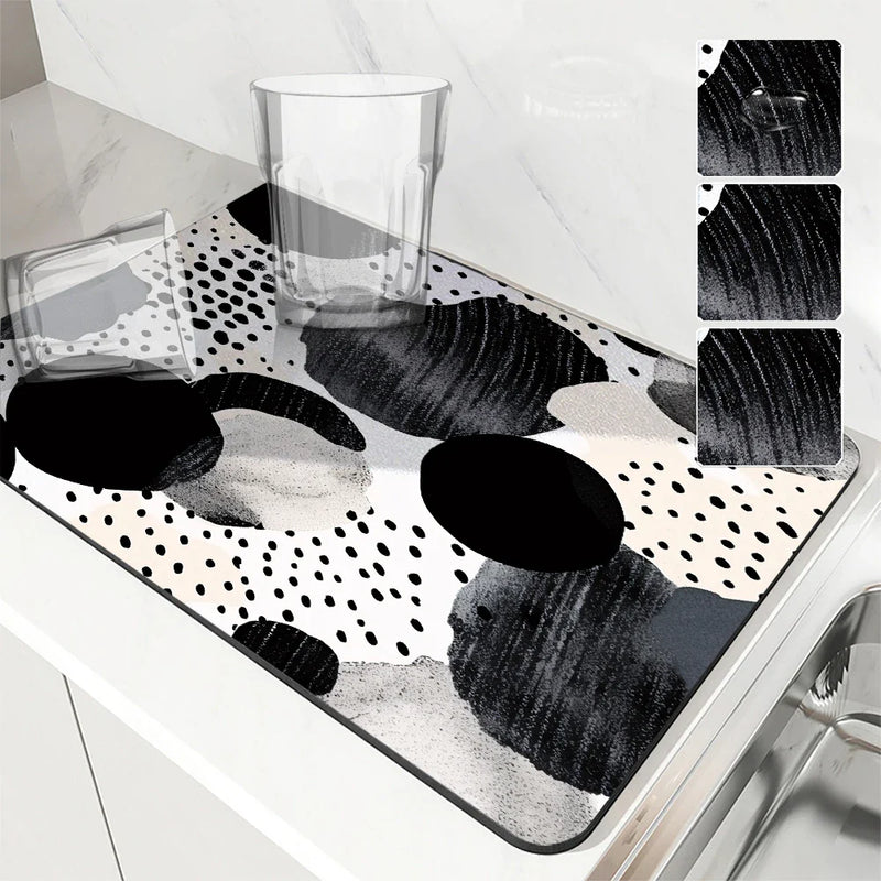 Axyaa Polka-dot Block Kitchen Drying Mat
