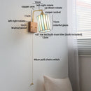 Axyaa Glass Wood LED Wall Lamp for Bedroom Bathroom Mirror Fixture