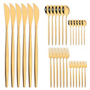 Axyaa Mint Gold Cutlery Set Stainless Steel Silverware Kitchen Tableware