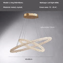 Axyaa Deluxe Crystal Pendant Chandelier - Modern Dimmable LED Lighting Fixtures