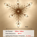 Axyaa Flower Leaf Crystal Chandelier Ceiling Light Gold/Black G9 Tricolor Lamp