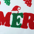 Axyaa Christmas Embroidered Pillow Cover - Canvas Letter Decor Pillowcase