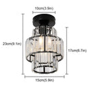 Axyaa Crystal Ceiling Light Chandelier LED Flush Mount Fixture E27 Gold Black