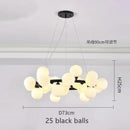 Axyaa White Glass Ball Black Gold Chandelier Bubble Hanging Lights