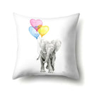 Axyaa Elephant Pattern Polyester Cushion Cover 45x45cm Home Decor Square Pillowcase