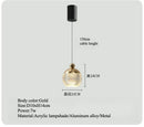 Axyaa Minimalist Luxury Black Gold LED Pendant Light for Bedroom & Living Room