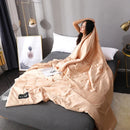 Axyaa Luxury Silk Quilt Queen Comforter Ultra-Soft Spring/Summer Satin Quilted High-End
