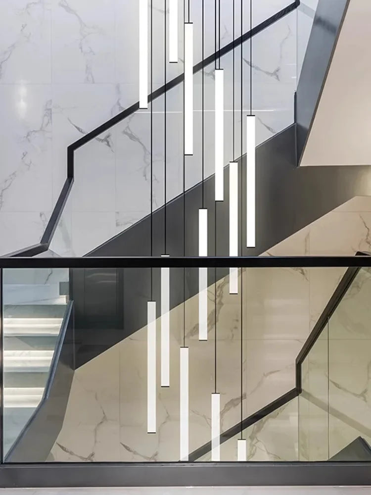 Axyaa Acrylic Stair Pendant Lights: Modern Minimalist Design for Elegant Loft Spaces