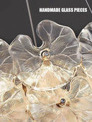 Axyaa High-End Flower Glass Pendant Light for Luxury Living Room & Dining Room.