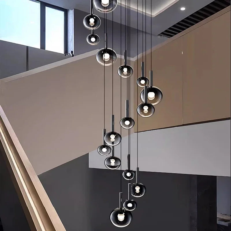 Axyaa Nordic Stair Chandelier Living Room Dining Pendant Ceiling Light Home Indoor Lighting