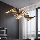 Axyaa Modern Fishbone Chandelier: Dimmable LED Pendant Ceiling Lights for Luxury Living Room
