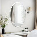 Axyaa Oval Beveled Edge Silver Mirror for Stylish Home Decor