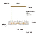 Axyaa Crystal Brass Chandelier with E14 LED Dimming for Living Room
