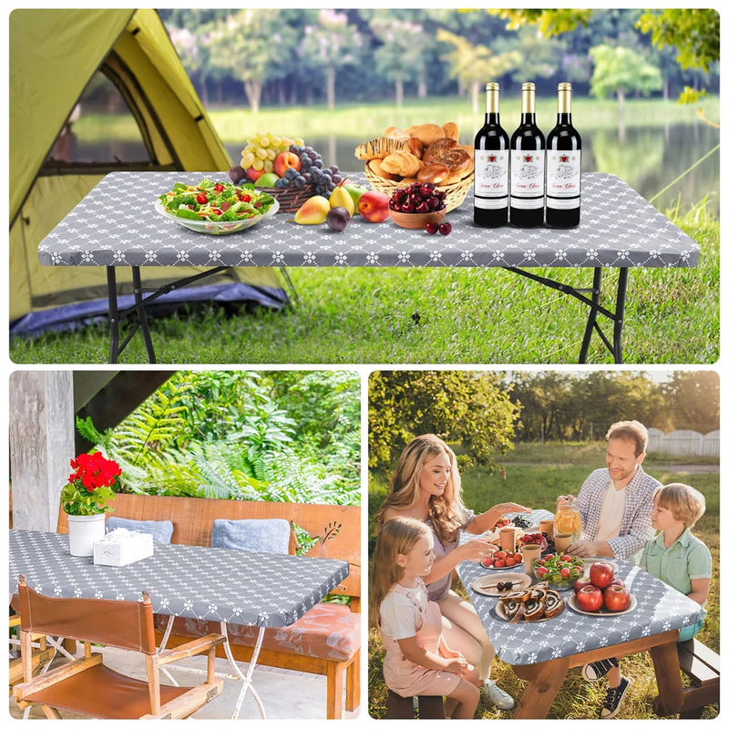 Axyaa Waterproof Elastic Table Cloth for Outdoor Picnics & Camping