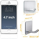 Axyaa Stainless Steel Adhesive Towel Hook: Heavy Duty Silver Sticky Hanger