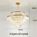 Axyaa Golden Crystal LED Chandelier for Elegant Living Spaces