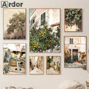 Tuscany Bellagio Town Canvas Painting by Axyaa - Mediterranean Rural Nordic Wall Art