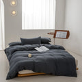 Axyaa Washed Cotton Grid Duvet Cover, Single Size 150*200cm Queen