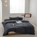 Axyaa Washed Cotton Grid Duvet Cover, Single Size 150*200cm Queen