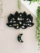 Axyaa Lotus Moon Butterfly Essential Oil Crystal Display Wall Shelf - Gothic Boho Home Decor