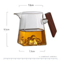 Glass Mountain Tea Strainer Set by Axyaa: Wooden Handle, Integrated Fair Cup & Filter