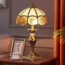 Axyaa Brass Gold LED Glass Table Lamp for Home Study and Bedroom