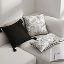 Grey Chinoiserie Floral Pillow Covers by Axyaa - Modern Living Room Decor