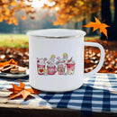 Axyaa Flamingo Pattern Enamel Mug Set for Camping and Picnic
