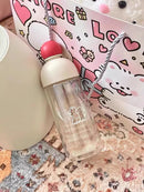 Axyaa Double Layer Glass Water Bottle Matcha Coffee Ice Cup Lid Gift