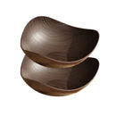 Axyaa Wood Grain Plastic Dining Plate for Snacks and Fruits