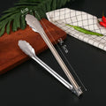 Axyaa Stainless Steel Food Tongs - Kitchen Buffet Clamp and Salad Steak BBQ Tool