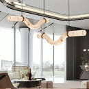 Axyaa Marble Collection LED Hanging Chandelier - Trendy Large Suspended Luminaire