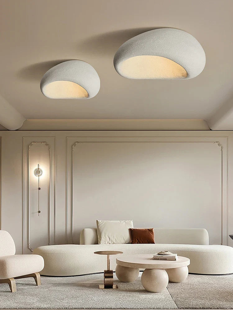 Axyaa Wabi Sabi Cream Ceiling Lamp: Simple Modern Design for Bedroom, Living Room, Dining Room