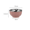 Axyaa Stainless Steel Double Layer Rice Bowl for Kids and Kitchen Tableware