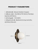 Axyaa Luxury Yunshi Stone Wall Lamp Copper Marble Sconce LED Light