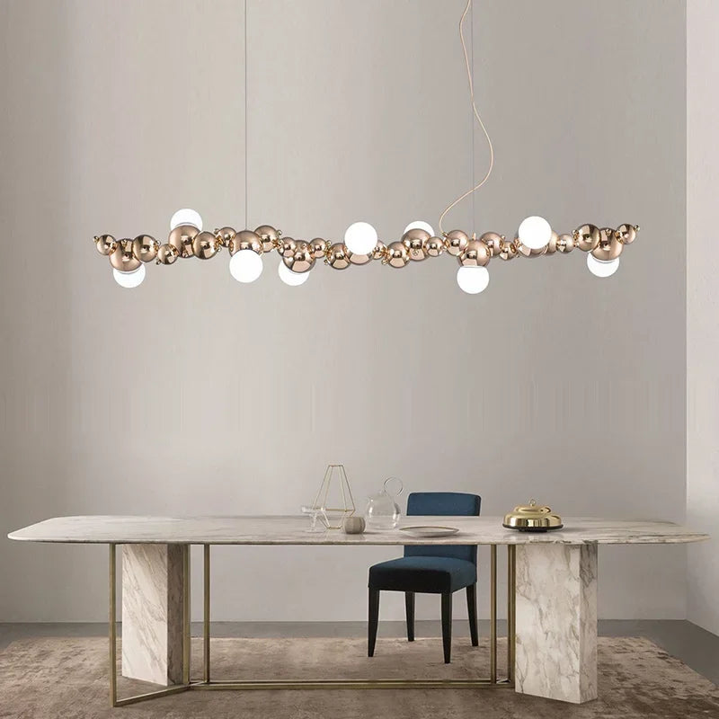 Axyaa Caterpillar Metal Ball Chandelier for Modern Dining Room Lighting