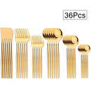 Axyaa 36-Piece Stainless Steel Cutlery Set for Western Kitchen Dinnerware