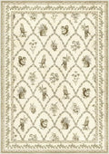 Axyaa Retro Pastoral Style Living Room Carpet Cream Animal Print Rug