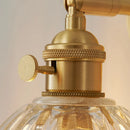 Axyaa Vintage LED Wall Light Fixture Amber Glass Pull Chain Switch Loft Bedside Lamp