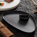 Axyaa Circular Triangle Ceramic Plate Steak Pasta Salad Dessert Molecular Cuisine Tableware