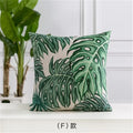 Axyaa Cactus Linen Cushion Cover 45x45cm for Home Decor - Green Plant Pillow Cover