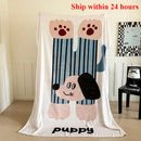 Axyaa Cartoon Animal Printed Flannel Blanket, Large Size for Office Nap or Casual Use