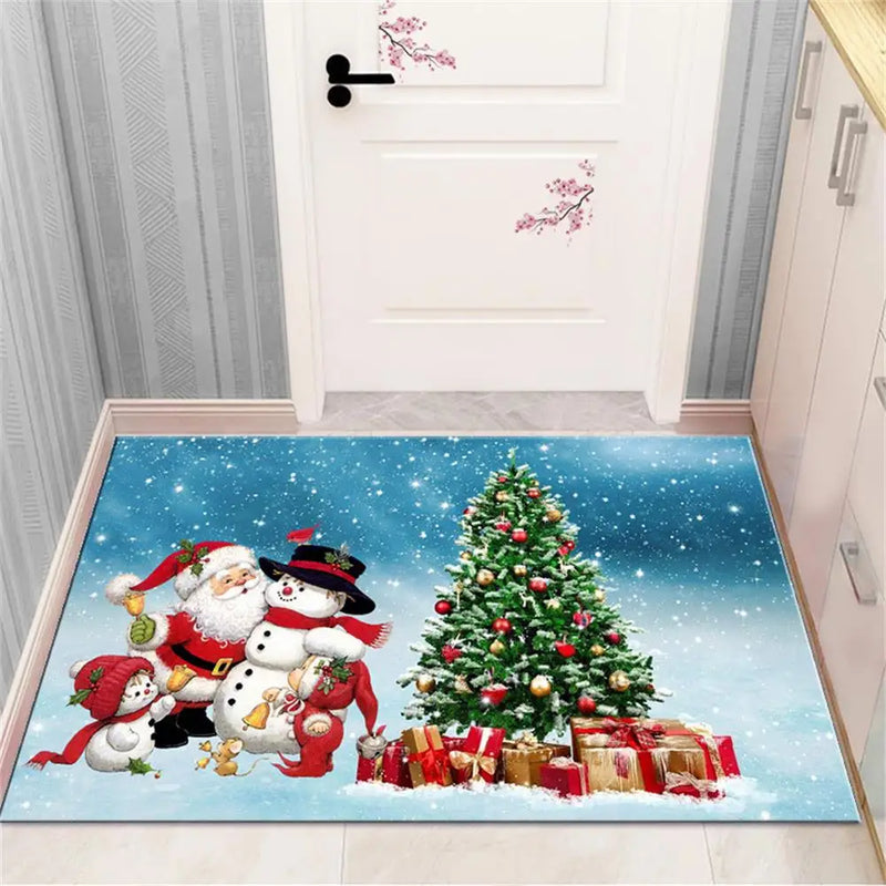 Axyaa Christmas & New Year Home Decor Door Mat - Anti-Slip Floor Rug